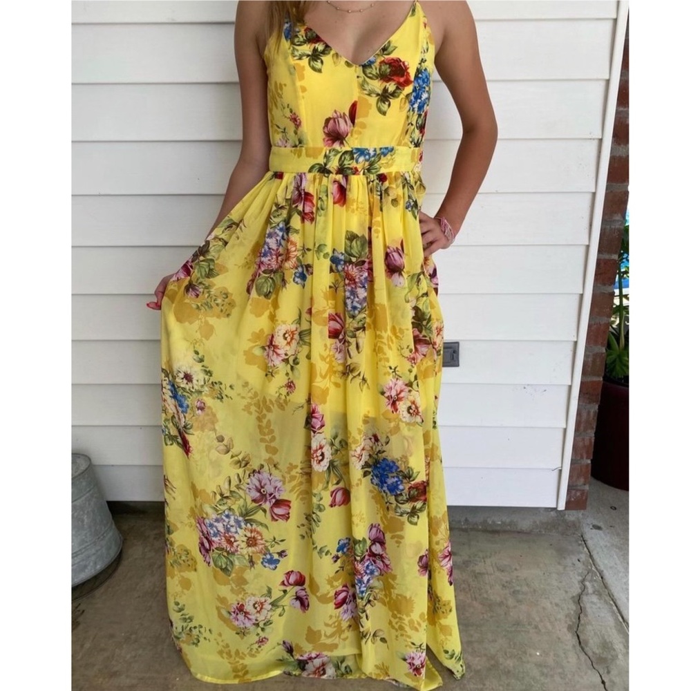Yellow Backless Dress